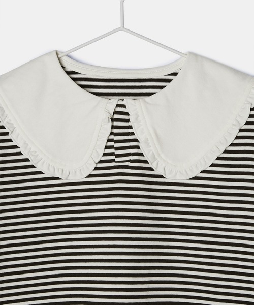 ROPE' PICNIC(ロペピクニック)の「【KIDS】ビックカラーボーダーTEE/リンクコーデ(Tシャツ/カットソー・キッズ・ブラック系その他/ブラック・150/140/130/120/110)」の11枚目の写真