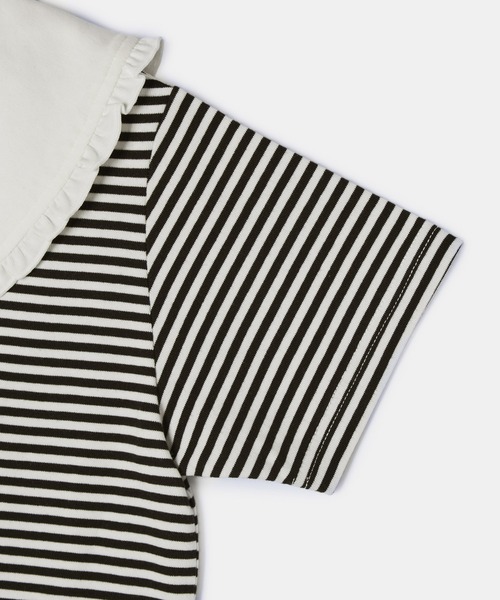 ROPE' PICNIC(ロペピクニック)の「【KIDS】ビックカラーボーダーTEE/リンクコーデ(Tシャツ/カットソー・キッズ・ブラック系その他/ブラック・150/140/130/120/110)」の12枚目の写真