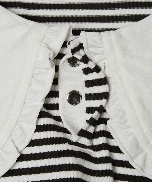 ROPE' PICNIC(ロペピクニック)の「【KIDS】ビックカラーボーダーTEE/リンクコーデ(Tシャツ/カットソー・キッズ・ブラック系その他/ブラック・150/140/130/120/110)」の14枚目の写真