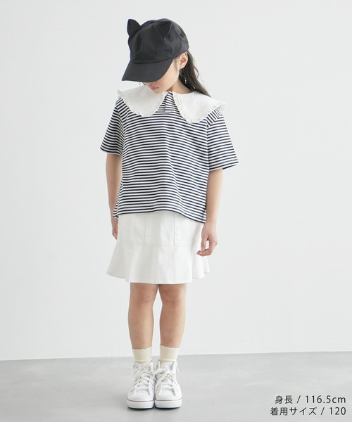 ROPE' PICNIC(ロペピクニック)の「【KIDS】ビックカラーボーダーTEE/リンクコーデ(Tシャツ/カットソー・キッズ・ブラック系その他/ブラック・150/140/130/120/110)」の19枚目の写真