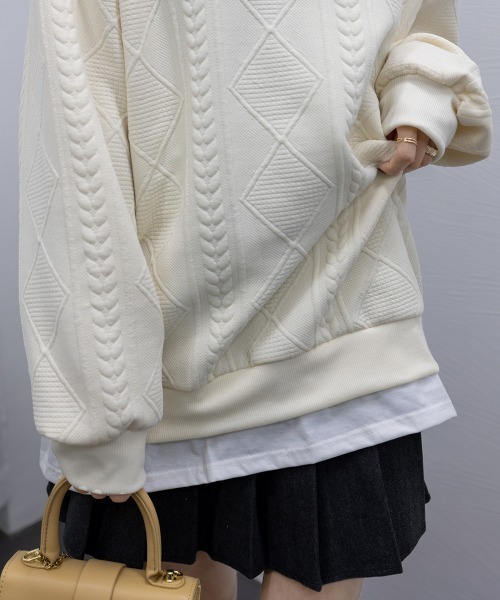 Miniministore(ミニミニストア)の「重ね着風トレーナー レディーススウェット(スウェット・レディース・アイボリー系1/アイボリー系2/ピンク系1/ピンク系2・FREE)」の15枚目の写真