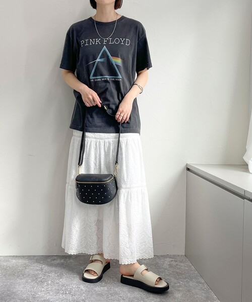 fredy emue（フレディエミュ）の「コットンレースティアードスカート（スカート・レディース・チャコールグレー/オフホワイト・38/36）」の3枚目の写真