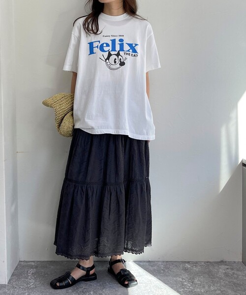 fredy emue（フレディエミュ）の「コットンレースティアードスカート（スカート・レディース・チャコールグレー/オフホワイト・38/36）」の17枚目の写真