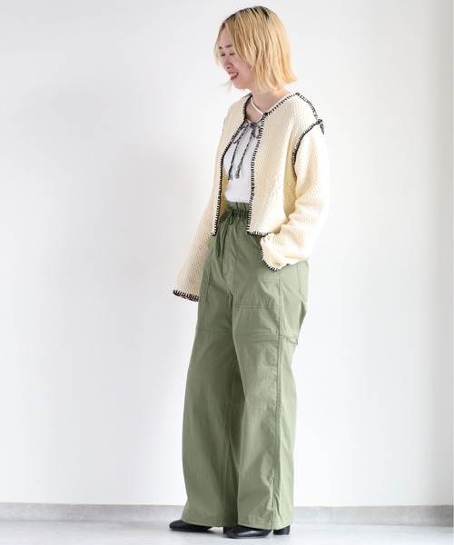 cepo（セポ）の「クロシェライン ボレロカーディガン（カーディガン/ボレロ・レディース・ライム/サックスブルー/オフホワイト・M）」の9枚目の写真