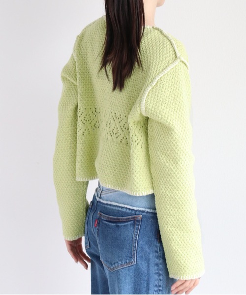 cepo（セポ）の「クロシェライン ボレロカーディガン（カーディガン/ボレロ・レディース・ライム/サックスブルー/オフホワイト・M）」の21枚目の写真