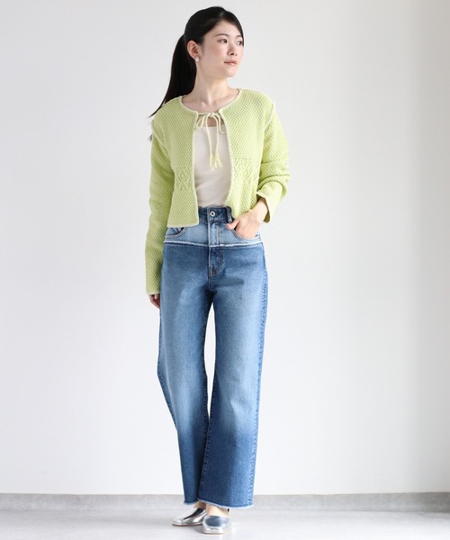 cepo（セポ）の「クロシェライン ボレロカーディガン（カーディガン/ボレロ・レディース・ライム/サックスブルー/オフホワイト・M）」の22枚目の写真