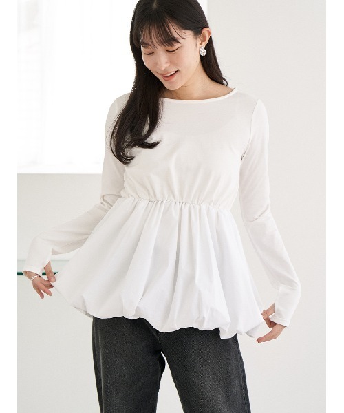 ペプラムカットソー （SAX） ペプラムカットソー （SAX） Amazon | [X and Z] X&ZのSHOP(販売