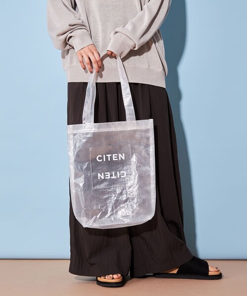 CITEN（シテン）の「＜CITEN＞クリアロゴ ポケット トートバッグ