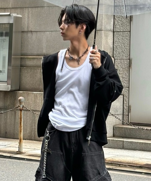 Theater code（シアターコード）の「Theater code×keisho 2WAYフーディー 2026年 夏 夏服（パーカー・メンズ・ブラック/クリーム/ダークグレー・2/3）」の10枚目の写真