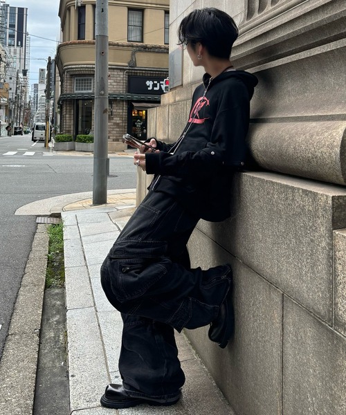 Theater code（シアターコード）の「Theater code×keisho 2WAYフーディー 2026年 夏 夏服（パーカー・メンズ・ブラック/クリーム/ダークグレー・2/3）」の15枚目の写真