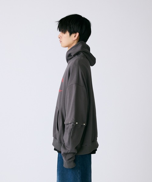 Theater code（シアターコード）の「Theater code×keisho 2WAYフーディー 2026年 夏 夏服（パーカー・メンズ・ブラック/クリーム/ダークグレー・2/3）」の21枚目の写真