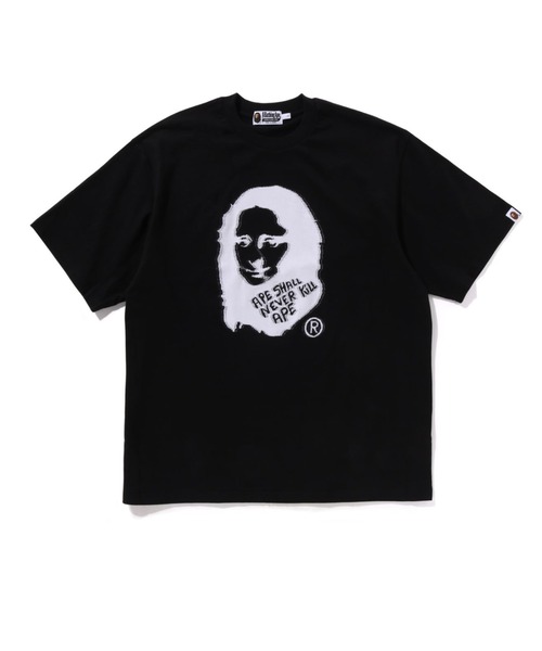 A BATHING APE◆Tシャツ/XS/コットン/BLK/002TEI302017L/背面プリント A BATHING APE(アベイシングエイプ) / Tシャツ/M/コットン