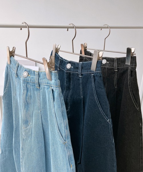 AS KNOW AS plus（アズノゥアズプラス）の「◎ロールアップデニムスカート（デニムスカート・レディース・ブラック/サックスブルー/ネイビー・FREE）」の6枚目の写真