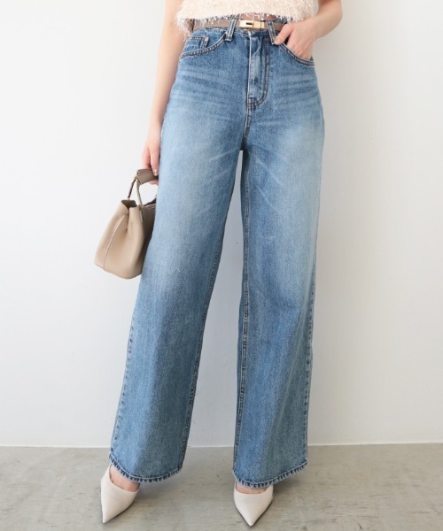 AMBIENT（アンビエント）の「ワイドレッグフルレングスデニムパンツ（デニムパンツ・レディース・インディゴブルー/ダークインディゴブルー・S）」の2枚目の写真