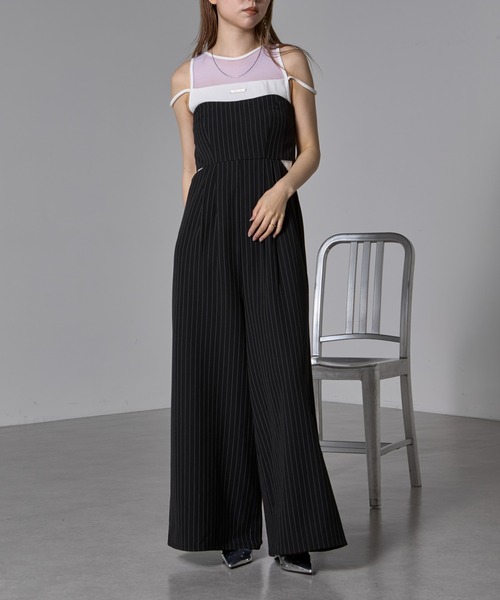 RAY CASSIN（レイカズン）の「マルチウェイコンビネゾン（サロペット/オーバーオール・レディース・アイボリー/ブラック/グレー系その他/ブラック系その他・FREE）」の4枚目の写真