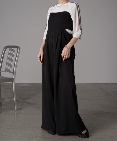 RAY CASSIN（レイカズン）の「マルチウェイコンビネゾン（サロペット/オーバーオール・レディース・アイボリー/ブラック/グレー系その他/ブラック系その他・FREE）」の6枚目の写真