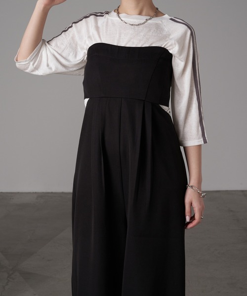 RAY CASSIN（レイカズン）の「マルチウェイコンビネゾン（サロペット/オーバーオール・レディース・アイボリー/ブラック/グレー系その他/ブラック系その他・FREE）」の7枚目の写真