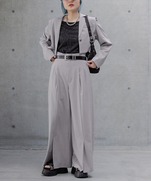 PAGEBOY（ページボーイ）の「2WAYショートジャケット（テーラードジャケット・レディース・グレー/チャコールグレー/ブラック・FREE）」の10枚目の写真