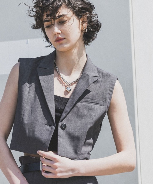 PAGEBOY（ページボーイ）の「2WAYショートジャケット（テーラードジャケット・レディース・グレー/チャコールグレー/ブラック・FREE）」の19枚目の写真