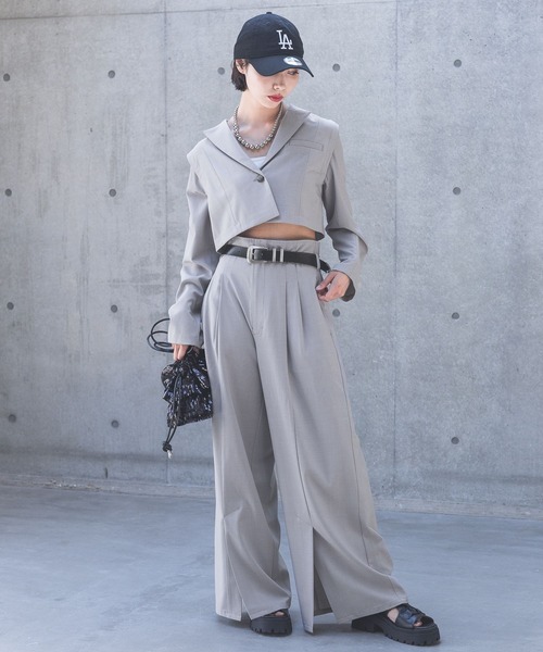 PAGEBOY（ページボーイ）の「2WAYショートジャケット（テーラードジャケット・レディース・グレー/チャコールグレー/ブラック・FREE）」の22枚目の写真