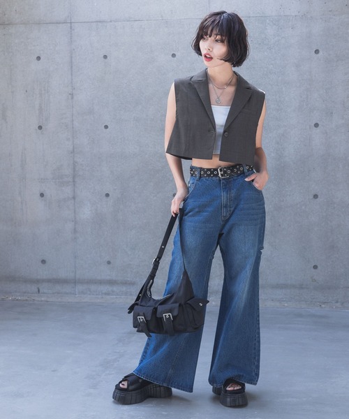 PAGEBOY（ページボーイ）の「2WAYショートジャケット（テーラードジャケット・レディース・グレー/チャコールグレー/ブラック・FREE）」の16枚目の写真