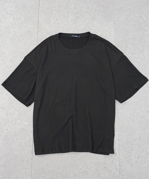Shoowtime（ショウタイム）の「オーバーサイズエンボスパイピングTシャツ（Tシャツ/カットソー・メンズ・ホワイト系1/ブラック/ベージュ/ブラック系1/ライトグリーン/ホワイト・X-LARGE/MEDIUM/LARGE）」の7枚目の写真