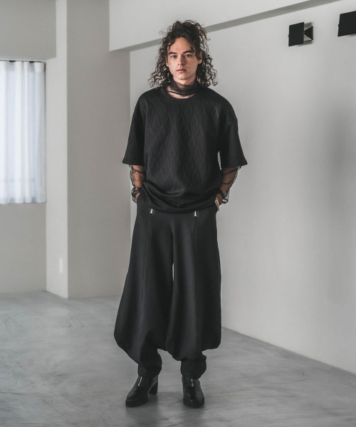 Shoowtime（ショウタイム）の「オーバーサイズエンボスパイピングTシャツ（Tシャツ/カットソー・メンズ・ホワイト系1/ブラック/ベージュ/ブラック系1/ライトグリーン/ホワイト・X-LARGE/MEDIUM/LARGE）」の19枚目の写真