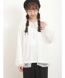 Samansa Mos2 | チュールレイヤードカットソー(Tシャツ/カットソー)