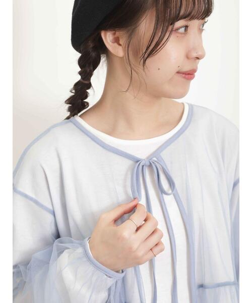 Samansa Mos2(サマンサ モスモス)の「チュールレイヤードカットソー(Tシャツ/カットソー・レディース・ブラック/ピンク/キナリ/ブルー・F)」の6枚目の写真