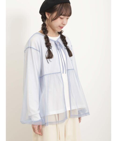 Samansa Mos2(サマンサ モスモス)の「チュールレイヤードカットソー(Tシャツ/カットソー・レディース・ブラック/ピンク/キナリ/ブルー・F)」の9枚目の写真