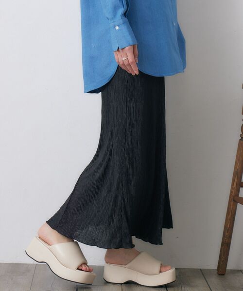 RETRO GIRL(レトロガール)の「細プリーツロングSK(スカート・レディース・ブラック/ブルー系その他/ナチュラル/シルバー・FREE)」の18枚目の写真