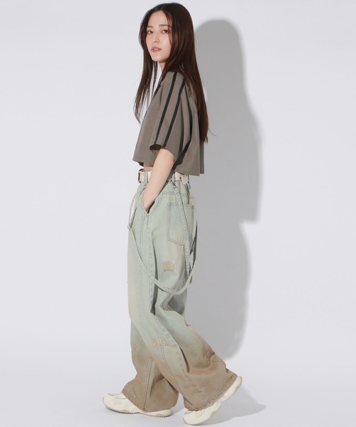 Anui（アニュイ）の「【UNISEX/選べる着丈】ボクシーロゴサマーシャツ（シャツ/ブラウス・レディース・ベージュ/ブラック・SMALL/MEDIUM）」の9枚目の写真