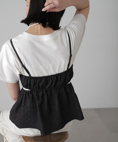 FREE'S MART（フリーズマート）の「◆サイドカッティングペプラムビスチェ（シャツ/ブラウス・レディース・ホワイト/ピンク/ブラック・FREE）」の5枚目の写真