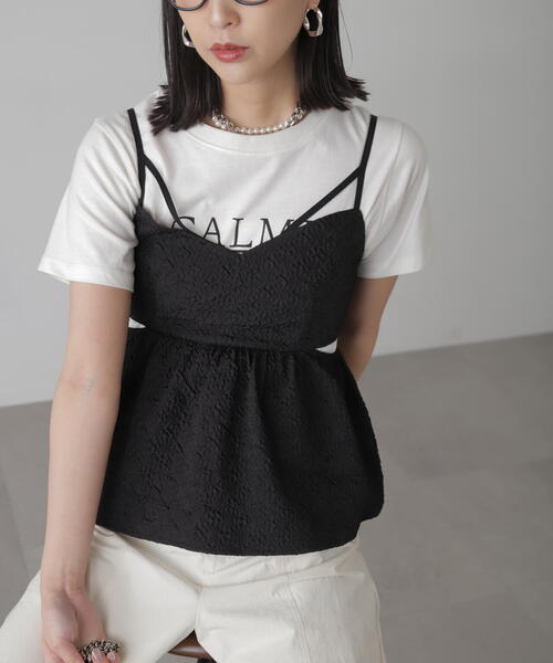 FREE'S MART（フリーズマート）の「◆サイドカッティングペプラムビスチェ（シャツ/ブラウス・レディース・ホワイト/ピンク/ブラック・FREE）」の7枚目の写真