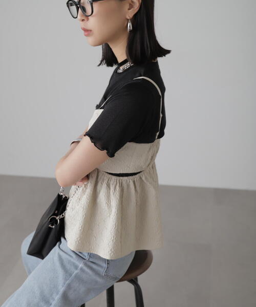 FREE'S MART（フリーズマート）の「◆サイドカッティングペプラムビスチェ（シャツ/ブラウス・レディース・ホワイト/ピンク/ブラック・FREE）」の22枚目の写真