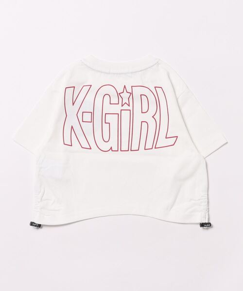 X-girl Stages（エックスガールステージス）の「脇シャーリングビッグロゴ半袖Tシャツ（Tシャツ/カットソー・キッズ・オフホワイト/ブラック/ピンク・110cm/120cm/130cm/140cm/100cm/90cm）」の16枚目の写真