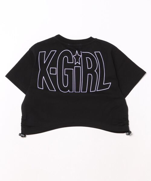 X-girl Stages（エックスガールステージス）の「脇シャーリングビッグロゴ半袖Tシャツ（Tシャツ/カットソー・キッズ・オフホワイト/ブラック/ピンク・110cm/120cm/130cm/140cm/100cm/90cm）」の18枚目の写真