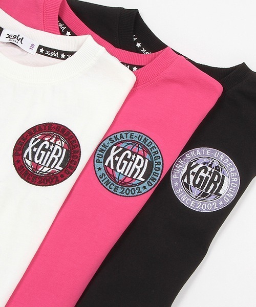 X-girl Stages（エックスガールステージス）の「脇シャーリングビッグロゴ半袖Tシャツ（Tシャツ/カットソー・キッズ・オフホワイト/ブラック/ピンク・110cm/120cm/130cm/140cm/100cm/90cm）」の10枚目の写真