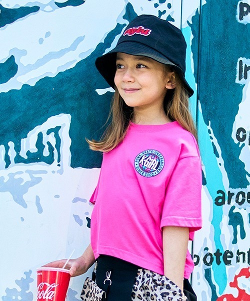 X-girl Stages（エックスガールステージス）の「脇シャーリングビッグロゴ半袖Tシャツ（Tシャツ/カットソー・キッズ・オフホワイト/ブラック/ピンク・110cm/120cm/130cm/140cm/100cm/90cm）」の19枚目の写真