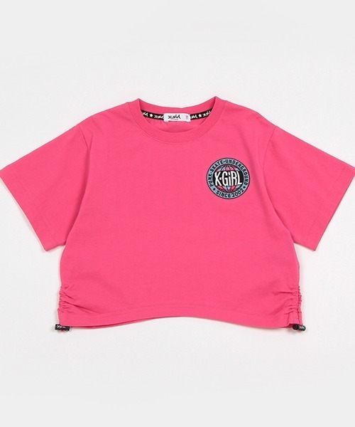 X-girl Stages（エックスガールステージス）の「脇シャーリングビッグロゴ半袖Tシャツ（Tシャツ/カットソー・キッズ・オフホワイト/ブラック/ピンク・110cm/120cm/130cm/140cm/100cm/90cm）」の22枚目の写真