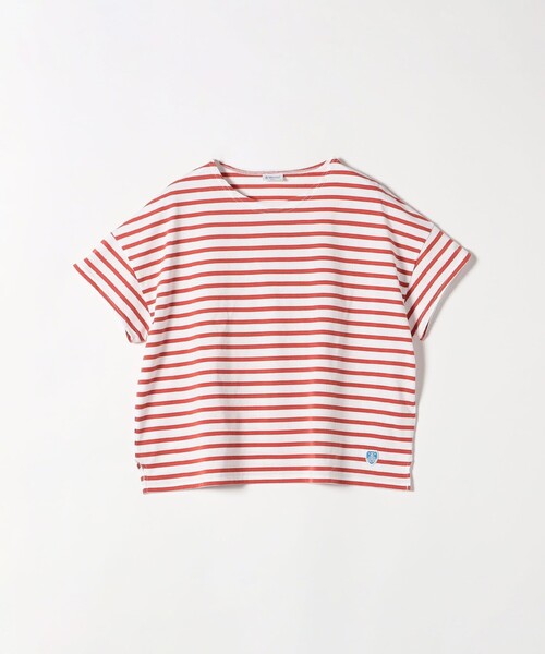 ORCIVAL(オーシバル)の「ORCIVAL:〈手洗い可能〉ボックス ボーダー TEE(Tシャツ/カットソー・レディース・レッド/ネイビー/ブルー系その他・ONE SIZE)」の3枚目の写真