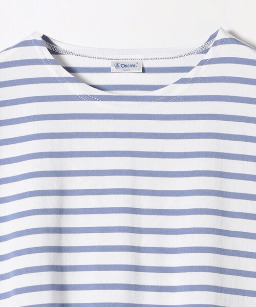 オーシバル　新品未使用白紺ボーダーTシャツ ◇国内正規 ORCIVAL オーシバル ボーダー コットン カットソー