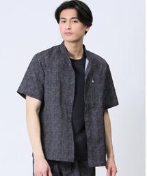 renoma HOMME | 【軽量 サッカー】レノマ オム プリント スタンドカラー半袖シャツ(セットアップ可能)(シャツ/ブラウス)