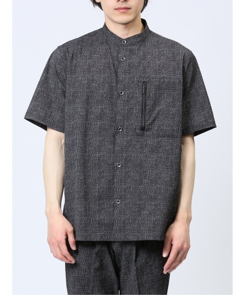 レノマ オム サッカープリント スタンドカラー半袖シャツ(セットアップ可能)（シャツ/ブラウス）｜renoma HOMME（レノマオム）