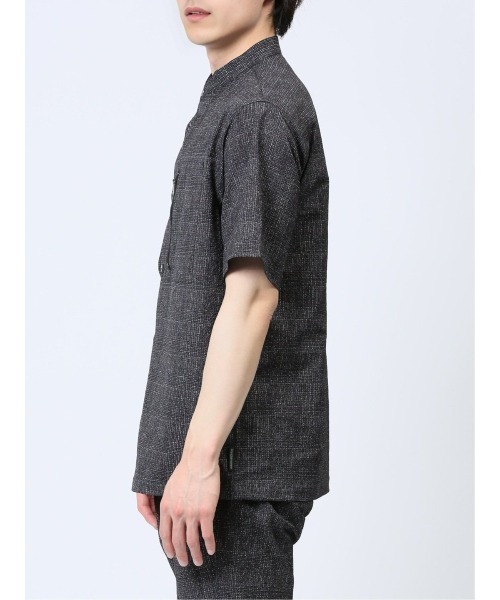 レノマ オム サッカープリント スタンドカラー半袖シャツ(セットアップ可能)（シャツ/ブラウス）｜renoma HOMME（レノマオム）
