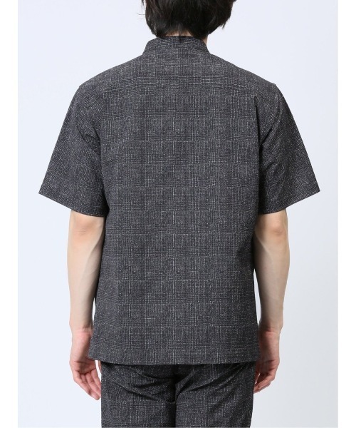 レノマ オム サッカープリント スタンドカラー半袖シャツ(セットアップ可能)（シャツ/ブラウス）｜renoma HOMME（レノマオム）