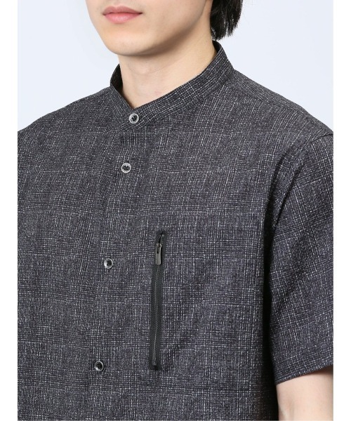レノマ オム サッカープリント スタンドカラー半袖シャツ(セットアップ可能)（シャツ/ブラウス）｜renoma HOMME（レノマオム）