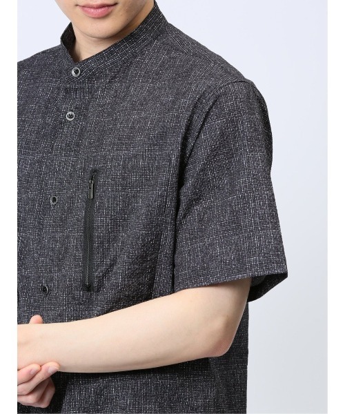 レノマ オム サッカープリント スタンドカラー半袖シャツ(セットアップ可能)（シャツ/ブラウス）｜renoma HOMME（レノマオム）