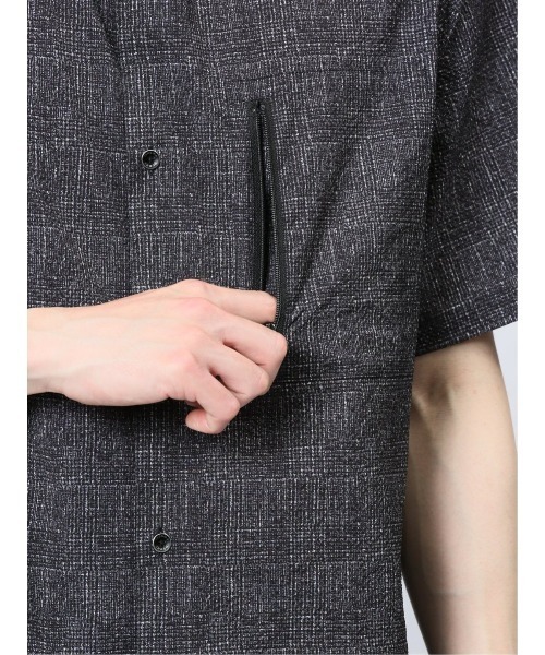 レノマ オム サッカープリント スタンドカラー半袖シャツ(セットアップ可能)（シャツ/ブラウス）｜renoma HOMME（レノマオム）