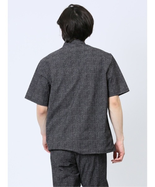 レノマ オム サッカープリント スタンドカラー半袖シャツ(セットアップ可能)（シャツ/ブラウス）｜renoma HOMME（レノマオム）